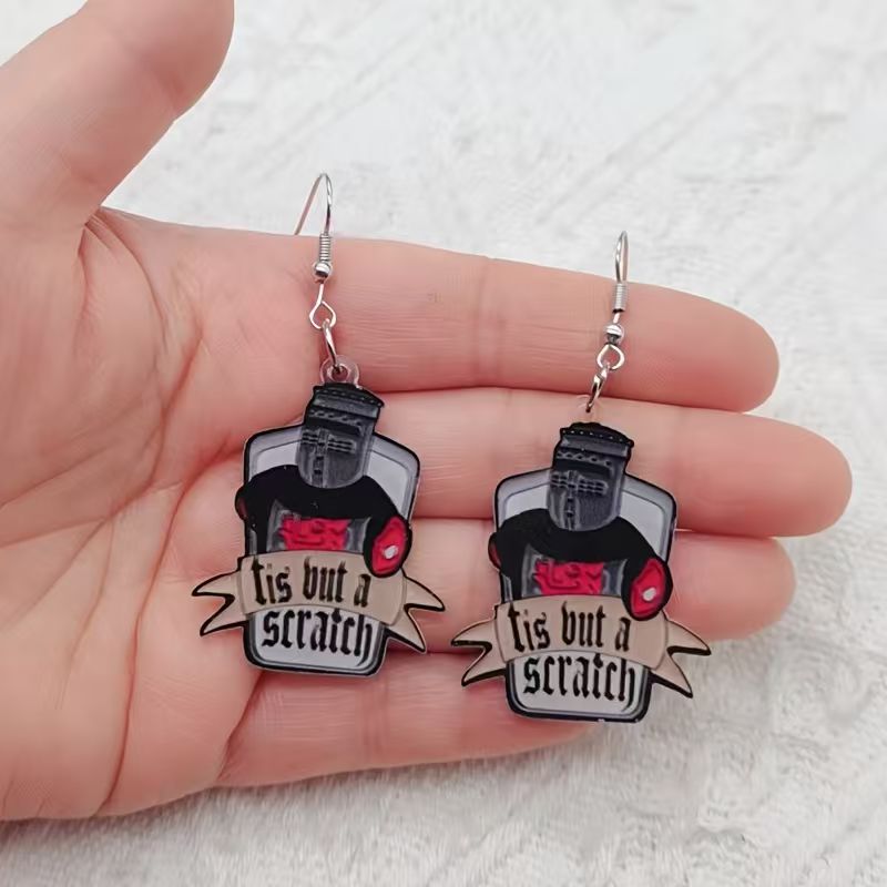 Event Party - 10 шт. акриловых черно-белых сережек с