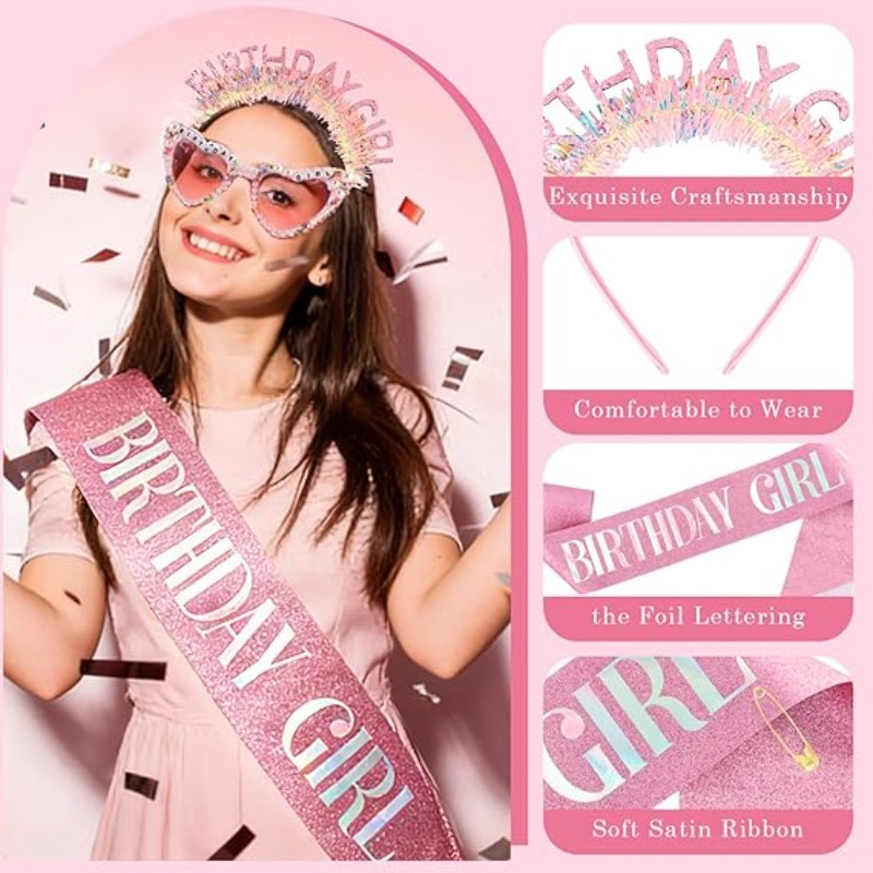 Набор из 3 предметов: повязка  – обзор и цена Birthday Sash Glitter